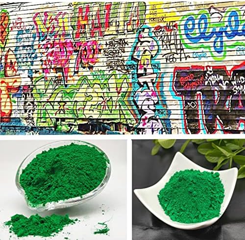 אבקת תחמוצת ברזל ירוקה - אבקת פיגמנט בצבע ירוק המשמשת באמנות, צבע, גרפיטי, צביעה, צביעה, קיר, רצפות ציור צבע, מקורה,