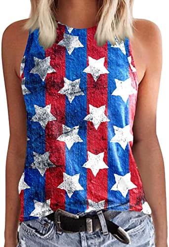 אמריקאי דגל גופייה נשים אימון תרגיל ארהב דגל פס כוכב חולצות חולצות צוות צוואר לנשימה שרוולים טי
