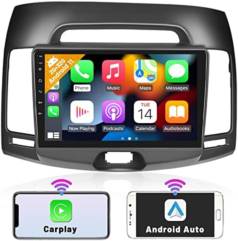 2G+32 גרם לרדיו יונדאי אלנטרה 2007-2010 עם Apple Carplay אלחוטית אנדרואיד Auto Android 11 Setero