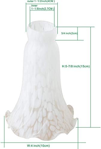 MIXDOM 3 חבילה מנורת זכוכית גווני מנורת שושן מנורה להחלפת גוונים טפני בסגנון פרחים סגנון חלופי מלפקי