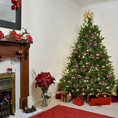 כדורי חג המולד של 100ct קישוטי עצים, קישוטים לעץ חג המולד חסין מתנפצים מוגדרים עם חבילת מתנה ידנית לשימוש
