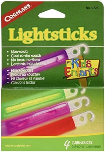 מקלות האור הרב-צבעוניים של Coghlan לילדים, 4-חבילה
