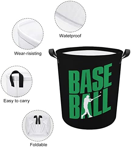 בסיס כדור נגן סלי כביסה עם ידיות עמיד למים עגול מתקפל בגדי סל אחסון תיק ארגונית