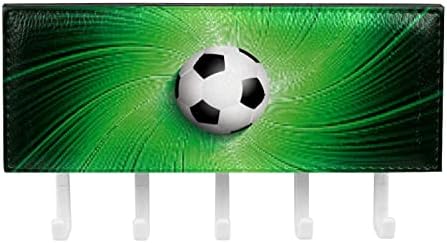 כדורגל כדורגל מרקע רקע ירוק עם 5 ווים מדף מדף מטבח קיר מדף אחסון רב -פונקציונלי