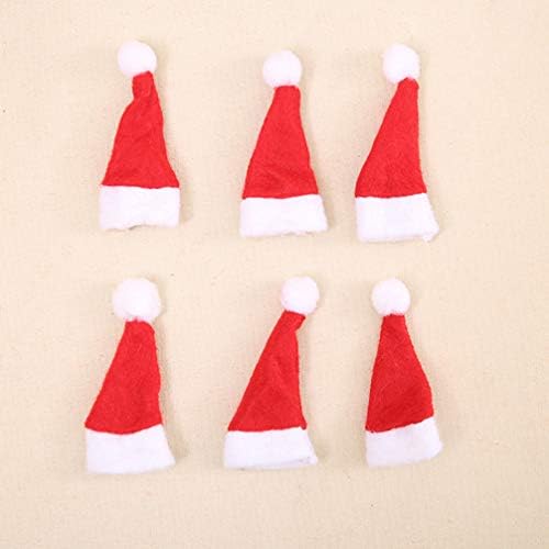 20 יחידות מיני חג המולד כובעי סוכריות כיסוי סנטה סוכרייה על מקל כורכת כיסויי חג יין בקבוק כובעי