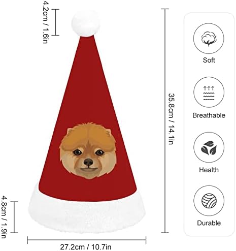הפומרני כלב פנים חג המולד כובע רך קטיפה סנטה כובע מצחיק כפה עבור חג המולד לשנה חדשה חגיגי מפלגה