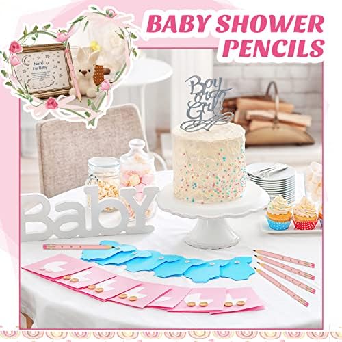 24 חתיכות ורוד תינוק מקלחת עפרונות כלה מקלחת גולף עפרונות עם מחקי מיני חצי עפרונות מראש חידד 4 אינץ
