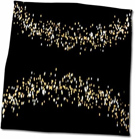תמונת 3 של קשת כפולה של קונפטי זהב די על רקע שחור - מגבות