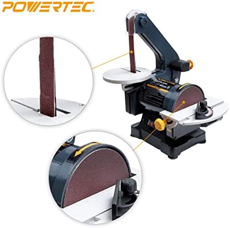 PowerTec 11127-4 מלטש דיסקים וחגורות מלטש, 84-PC, כולל. חגורות מלטש בגודל 1 x 30 אינץ 'ודיסקים