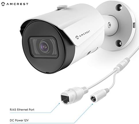 AMCREST 2-PACK ULTRAHD 5MP POE מצלמה חיצונית 2592 X 1944P מצלמת אבטחה IP כדור, IP67 חיצוני אטום למים, 103 ° FOV,