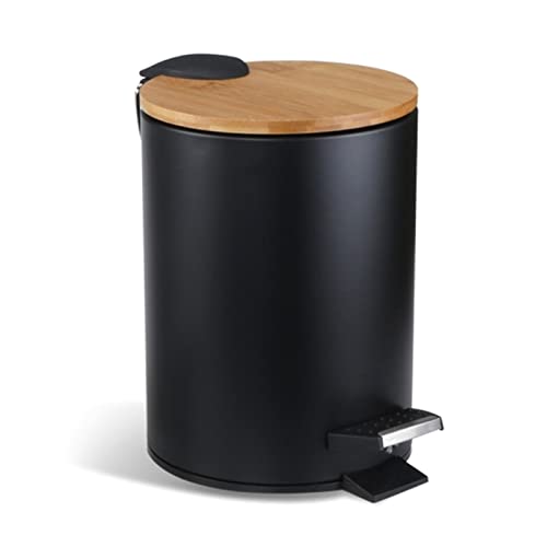 Allmro זבל קטן יכול 3L הפוך במבוק פח אשפה עם מכסה עץ זבל פסולת מיכל מארגן אמבטיה מטבח בית משרד פח אשפה