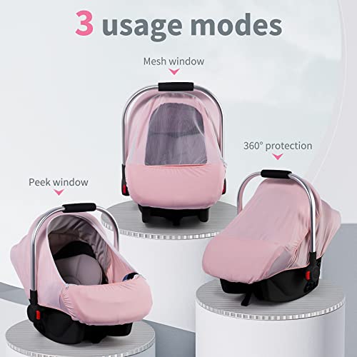כיסויי מושב לרכב לתינוקות, כיסוי מושב לרכב לתינוק לבנים בנות, כיסוי מנשא נמתח עם חלון הצצה רשת לנשימה