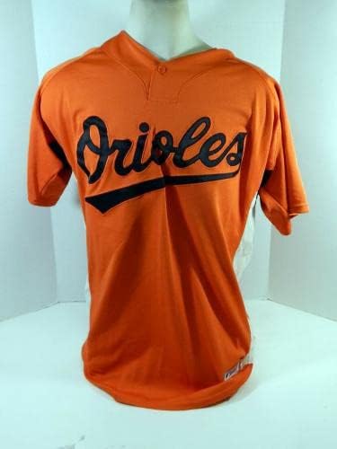 2007-08 Baltimore Orioles Luis Montanez 21 משחק השתמש ב- Orange Jersey BP ST 020 - משחק משומש גופיות MLB