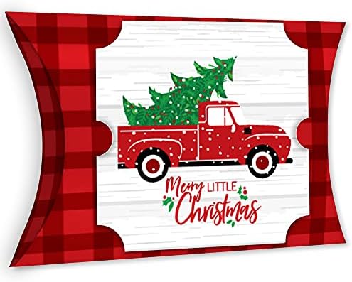 נקודה גדולה של אושר עץ חג המולד הקטן והעדיף - קופסאות מתנה לטובת משאית אדומה מסיבת חג המולד קופסאות כריות גדולות