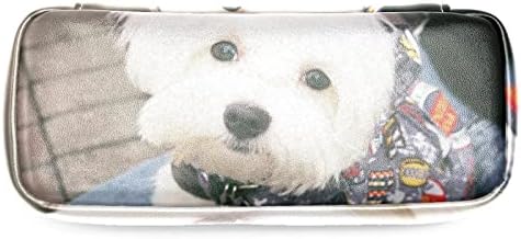 איפור תיק, תיק קוסמטי, עמיד למים איפור תיק ארגונית, לבן כלב יפה בעלי החיים חיות מחמד