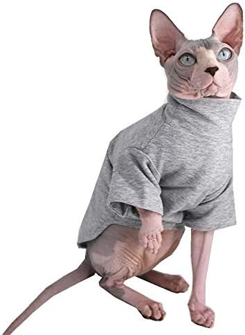 ספינקס חתול בגדי חורף עבה כותנה חולצות שכבה כפולה לחיות מחמד בגדים, סוודר חתלתול חולצות עם שרוולים, חסר שיער
