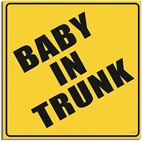 הילוך טאץ - תינוק בתא המטען - מגנט מכוניות מצחיק - 3.25 x 3.25 אינץ ' - מיוצר באופן מקצועי בארצות הברית - מדבקות