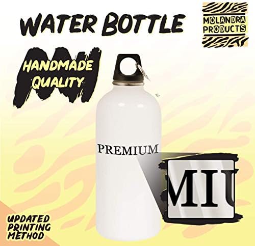 מוצרי מולנדרה Wavainity - 20oz hashtag בקבוק מים לבנים נירוסטה עם קרבינר, לבן