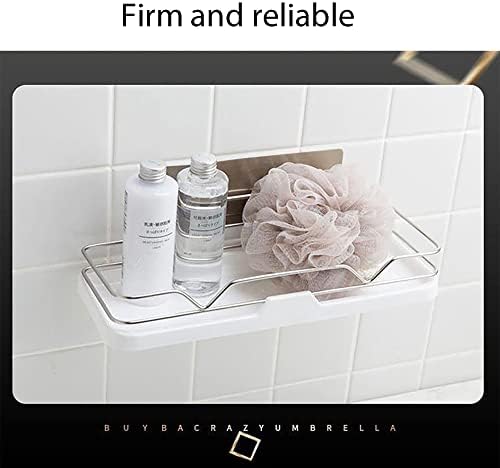 AGQRDKRC 8 חבילה מקלחת מקלחת מדבקה להחלפת דבק, ללא קידוח דבק שקוף חזק וו חזק למקלחת, מחזיק סבון, מדפי אחסון