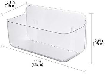 מדף מקלחת SMLJLQ, פלסטיק אמבטיה בהיר ללא קיר קידוח מדפי אחסון מארגן עם כוס יניקה חזקה