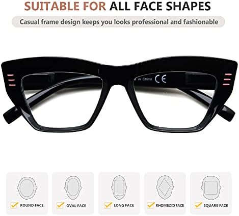 משקפי קריאה של Eyekapper 4-חבילות לנשים קוראי Cateye משקפיים