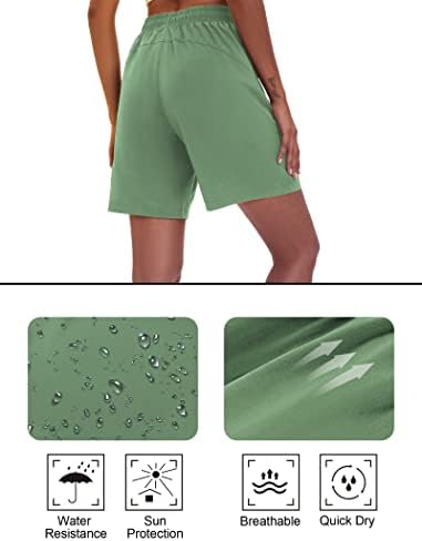 מכנסי מטען לנשים של איכונהואה מכנסיים קצרים מהיר של מכנסי קיץ קלים מהירים לנשים עם כיסי רוכסן