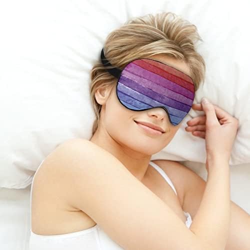 צבע קשת פסי עץ מסכת עיניים לשינה בלילה בליל עיניים עם רצועה מתכווננת לגברים נשים מטיילות יוגה תנומה