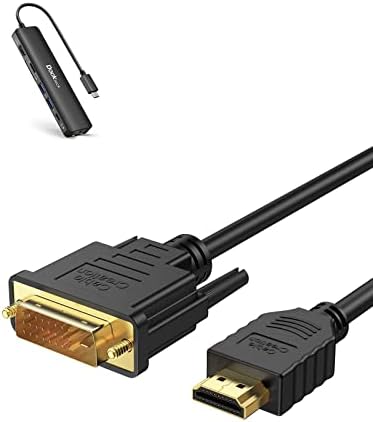 Dockteck DVI לחרור כבל HDMI עם USB C Hub 4K 60Hz