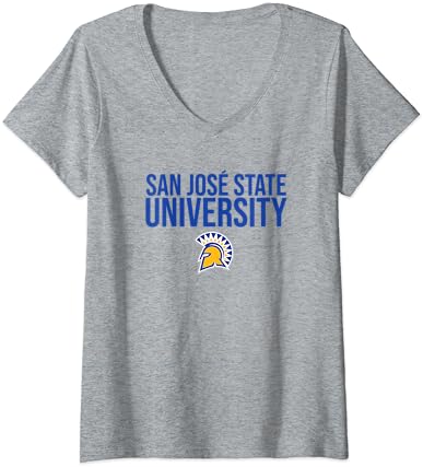 אוניברסיטת סן חוזה סטייט אוניברסיטת SJSU Spartans מוערמת על חולצת צווארון V
