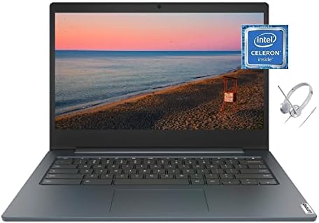 Lenovo Chromebook 14 מחשב נייד אור דק, מעבד Intel Celeron N4020, עד 2.80 ג'יגה הרץ, 4GB זיכרון RAM, 64GB EMMC,