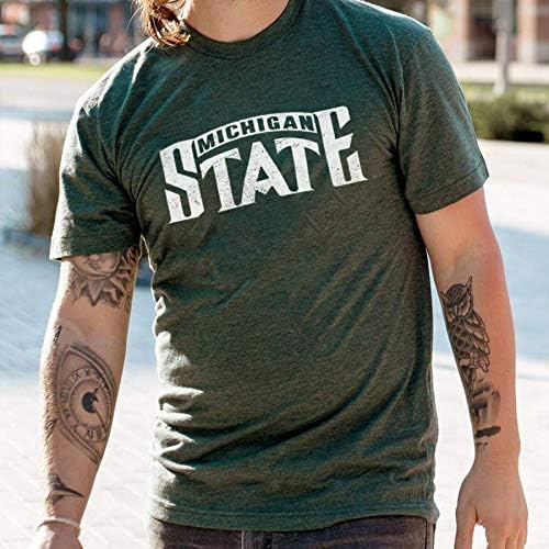 מישיגן מדינת ספרטנים בציר ורטרו אוניברסיטת מיסוס יוניסקס חולצות חולצות טיז קצר שרוול הלבשה
