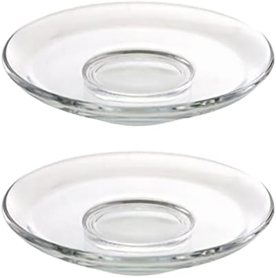 Zerodeko 2 יחידות צלחות זכוכית צלולות, צלחות חטיפים קטנות מכוונות צלחות תה עמידות בפני חום צלחות שולחן