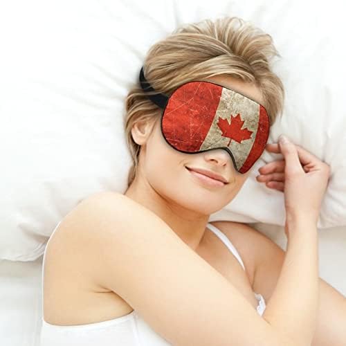 מסכת שינה של דגל קנדה עם רצועה מתכווננת כיסוי עיניים רך כיסוי עיניים כיסוי עיניים לנסיעות להירגע