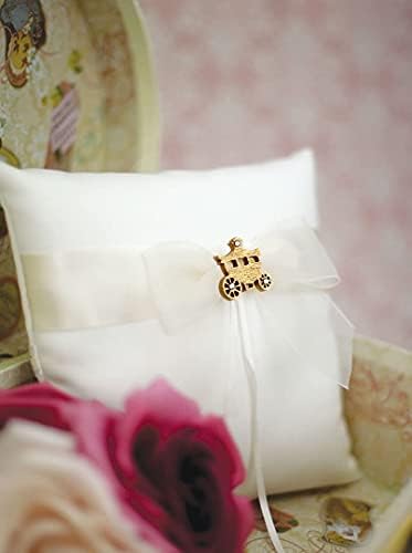חתונה אספנות סינדרלה אגדה מאמן חתונה נושא טבעת כרית: כרית צבע: שנהב-מאמן צבע: זהב