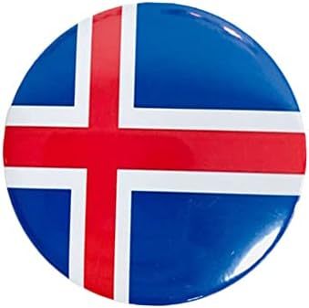 VMCOATDU עגול איסלנד דגל נסיעות בינלאומיות סיכות גדולות סגסוגת העברת חום הדפסת מזכרת מתכתית לתרמיל בגדי
