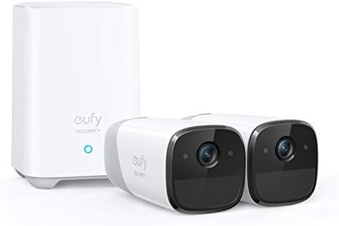 Eufy Security Eufycam 2 מערכת מצלמות אבטחה ביתית אלחוטית, חיי סוללה של 365 יום, HD 1080p, IP67 אטום מזג אוויר,