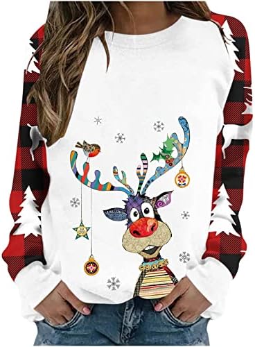 סוודר חג המולד מכוער לנשים מגוון סוודר מואר חג המולד סווטשירט איילים עם אורות מהבהבים לד צבעוניים