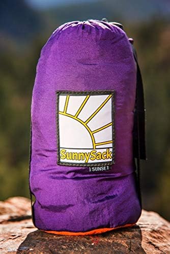 Thesunnysideshoppe Sunnysack קל משקל קל מצנח ניילון ערסל כפול עם רצועות עצים - שקיעה