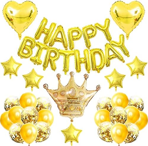 NC רוז רוז בלון זהב סט חבילת מכתב יום הולדת שמח רקע קיר קיר פריסה בת שנה זהב