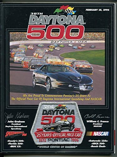 דייטונה בינלאומית Speedway 500 תוכנית מירוץ NASCAR 2/18/1996 PACE CAR-VF