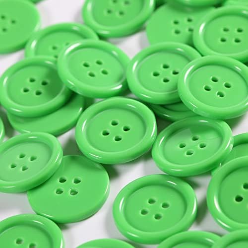 60 יחידות ירוק כפתורי תפירת פלסטיק שרף 1 אינץ כפתורים עבור מלאכות פלטבק גדול ירוק כפתורים 4 חורים עשה זאת