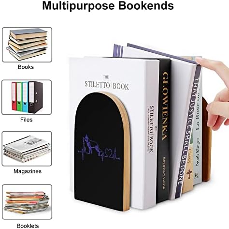 כלב פעימות לב גדול עץ תומכי ספרים מודרני דקורטיבי מדף ספרים ספר פקק שולחן מדף מחזיקי סט של 2