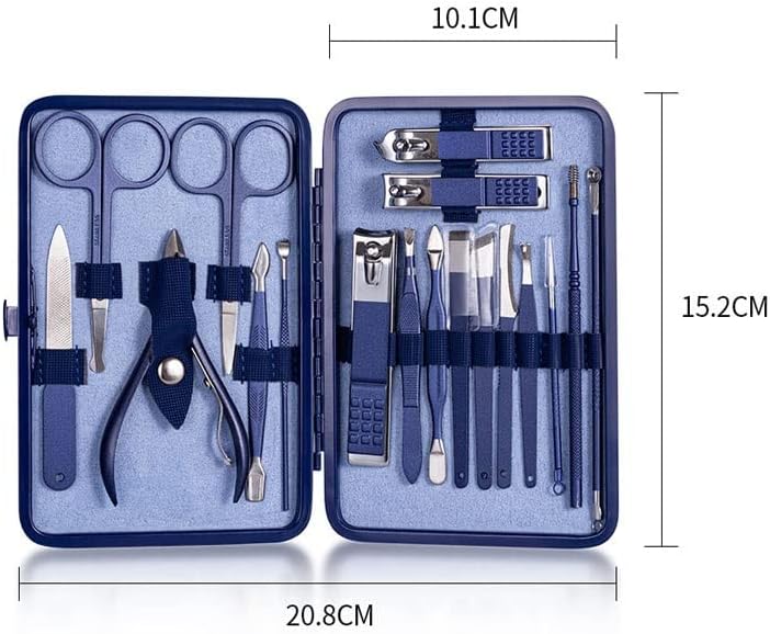 18 יחידות קוצץ ציפורניים סט מקצועי נירוסטה נייל מספריים פינצטה אוזן כפיתמניקור סט