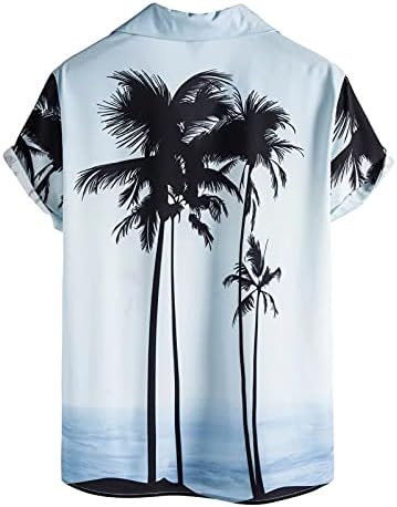 חולצות Hawaiian XXBR לגברים הדפס עץ טרופי קיץ כפתור שרוול קצר למטה חולצת אלוהה רגועה חולצת חוף