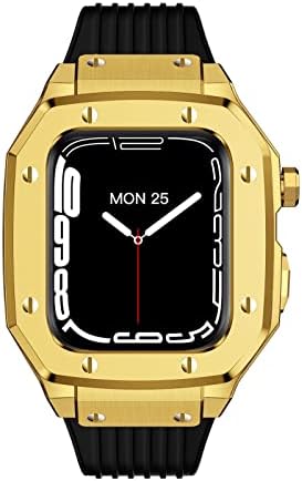סגסוגת Kanuz Sloy Watch Strap עבור Apple Watch Series 7 6 5 4 SE 45 ממ 42 ממ 44 ממ מתכת יוקרה