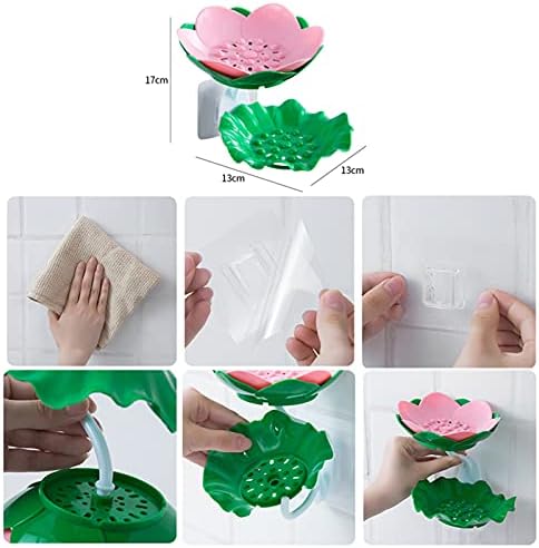 CXSMKP סבון קיר כפול קיר מתלה קופסת סבון קופסת סבון רב -פונקציונלית לוטוס מחזיק סבון מחזיק