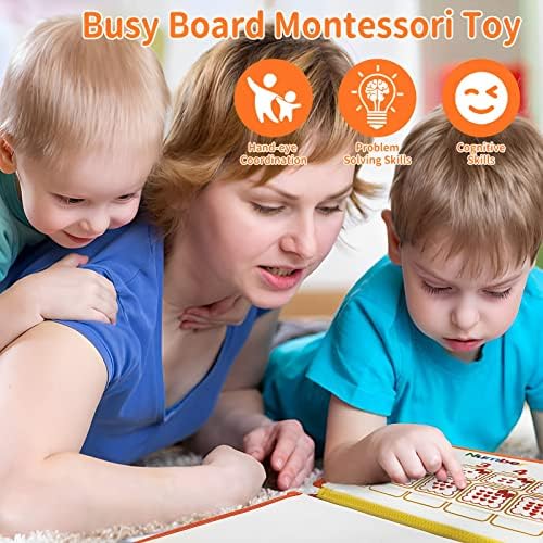 Tunjilool Board Board Montessori צעצוע עבור 1 2 3 פעוטות בני 4, ספר שקט צעצועים חינוכיים צעצועים