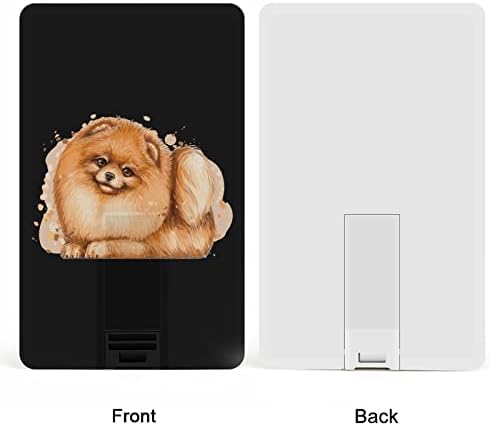 פומרניאן ארמן שפיץ כרטיס אשראי כלב USB פלאש פלאש מזיכרון מותאם אישית מקל אחסון מפתח כונן 32 גרם