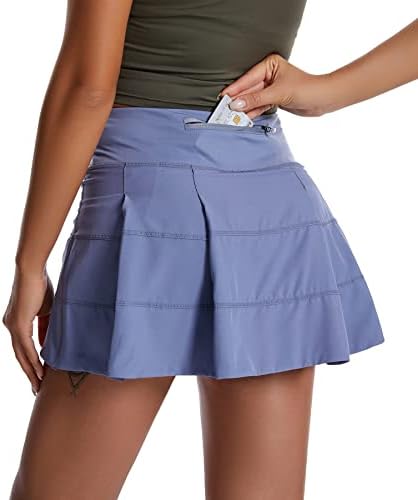 חצאיות טניס קפלים של קואקואה קפלים על גולף גולף ספורטים עם מכנסיים קצרים 3 כיסים המריצים חצאית ספורט