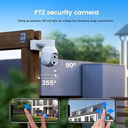 מצלמת מצלמות אבטחה אלחוטית 2K מופעלת על סוללות, מצלמת WiFi חיצונית למצב אבטחה ביתי הטיה 360 ° תצוגה, ראיית לילה
